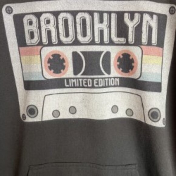 DELTA APPAREL RETRO STYLE PULLOVER SOFT BLACK BROOKLYN HOODIE SIZE XL - Picture 5 of 7